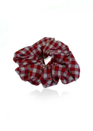 School Scrunchie Red/Wht/Blk Large